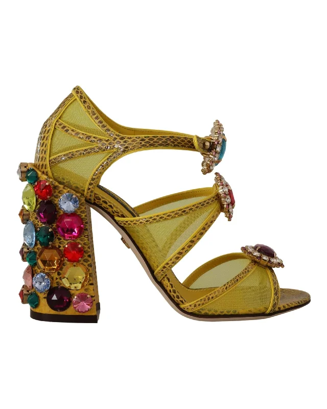 Dolce & Gabbana Crystal Ayers Block Heel Sandals