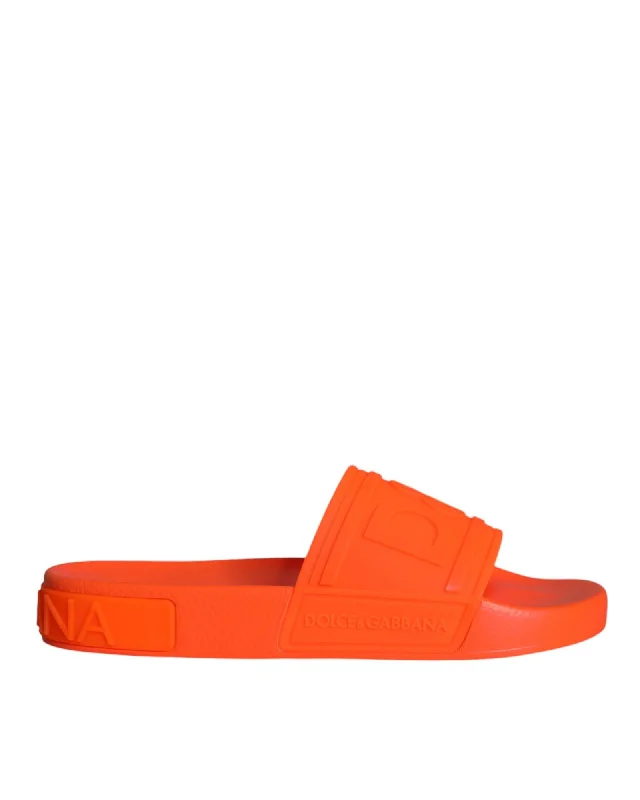 Dolce & Gabbana  Men's Orange Slide Sandals