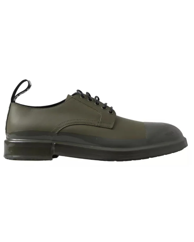 Dolce & Gabbana Laceless Derby Shoes Military Green Men Oxfords