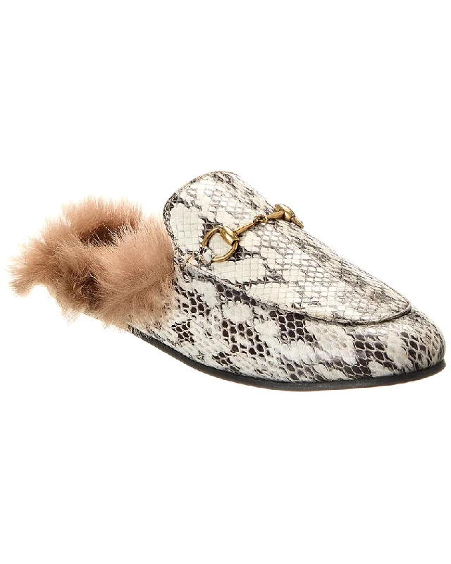 Gucci Princetown Snakeskin Slipper