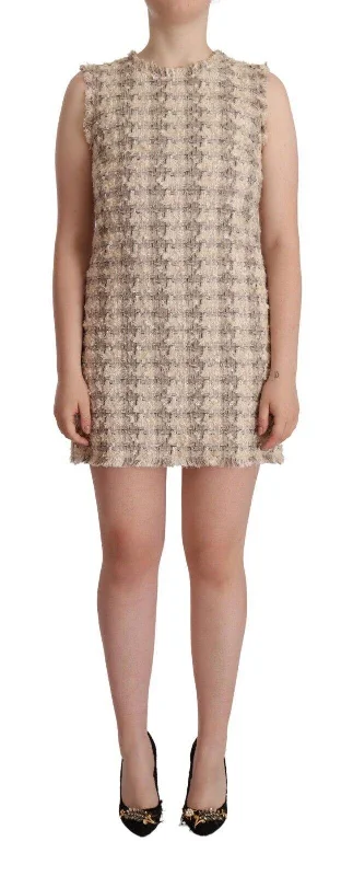 Dolce & Gabbana  Women's Tweed Mini Dress Beige