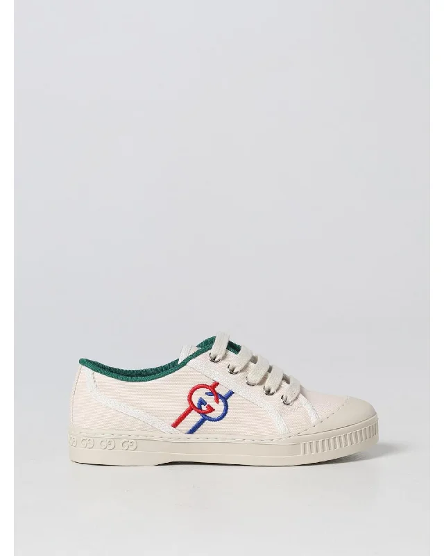Gucci Interlocking G Canvas Sneakers Kids Yellow Cream