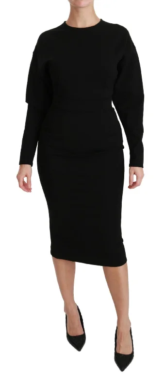 Dolce & Gabbana  Black Fitted Sweater Dress