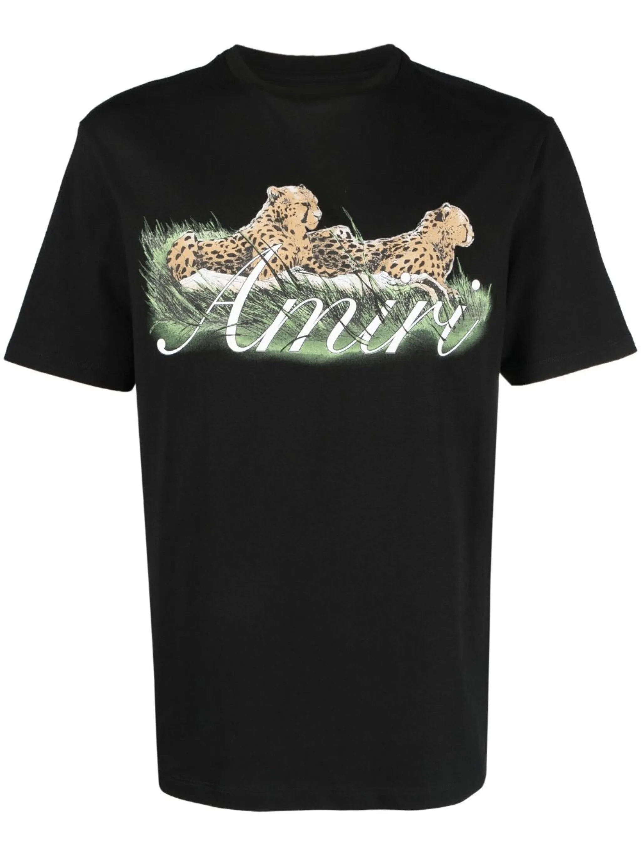 Amiri Cheetah Logo Printed Black T-Shirt