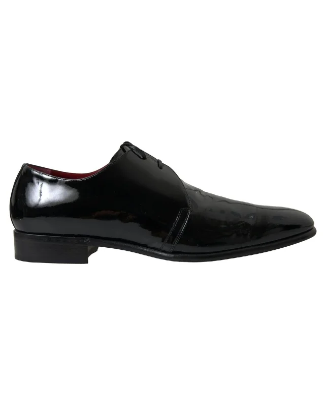 Dolce & Gabbana  Patent Leather Lace Up Oxford Shoes - Black