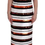 Dolce & Gabbana  Sequin Stripe Dress - White