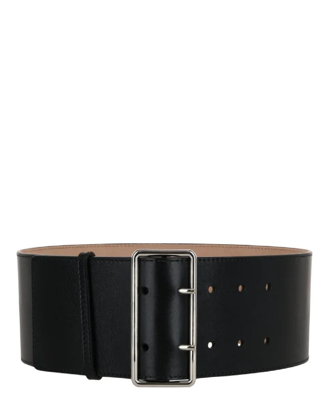 Alexander McQueen Womens Wide Ecolux Military Belt