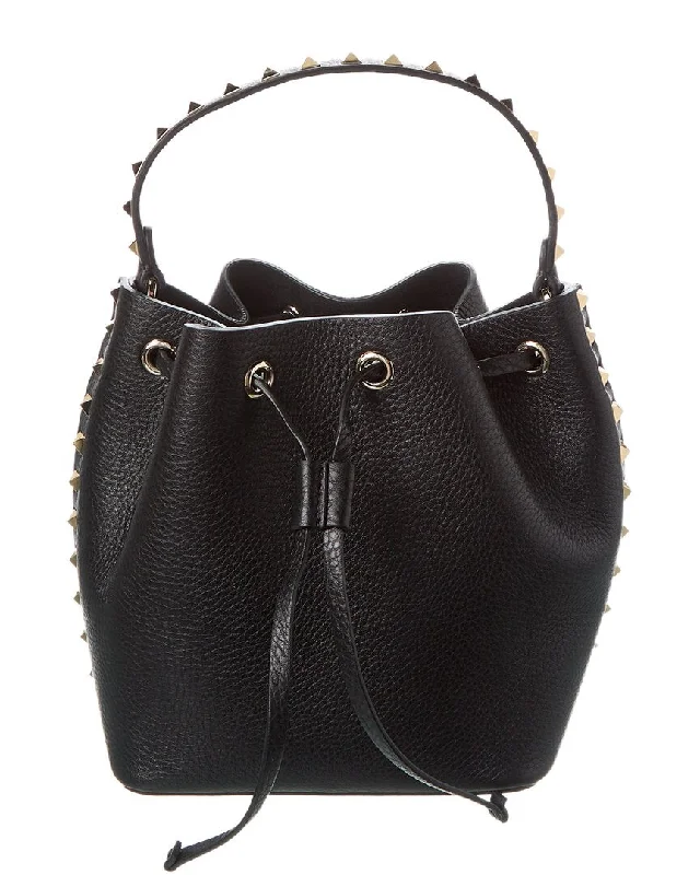 Valentino Rockstud Grainy Leather Bucket Bag (Authentic Pre-Owned)