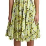 Dolce & Gabbana  Yellow Floral Print A-Line Dress