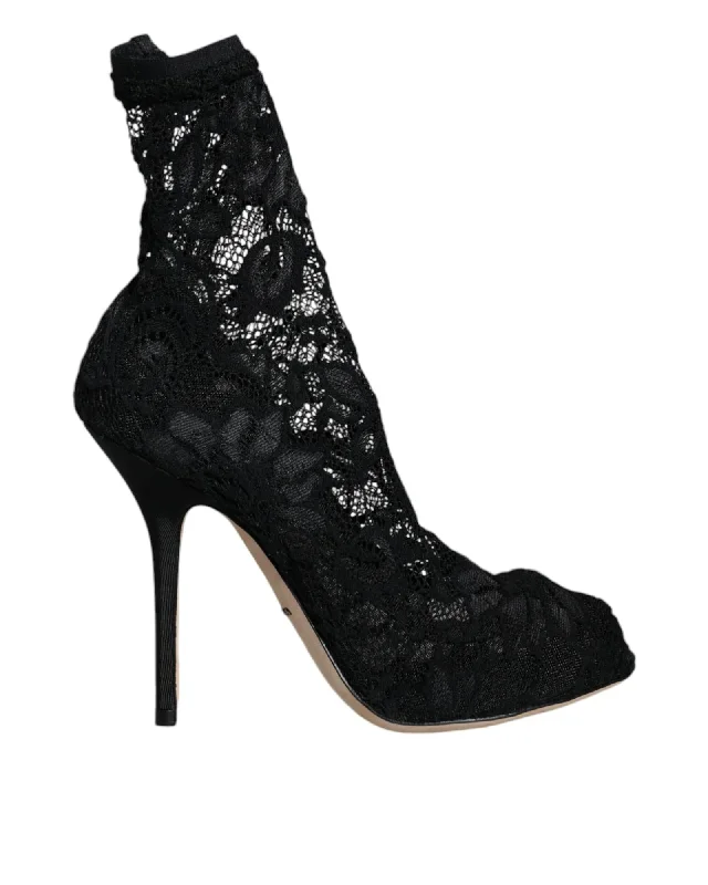 Dolce & Gabbana  Black Lace Stiletto Pumps