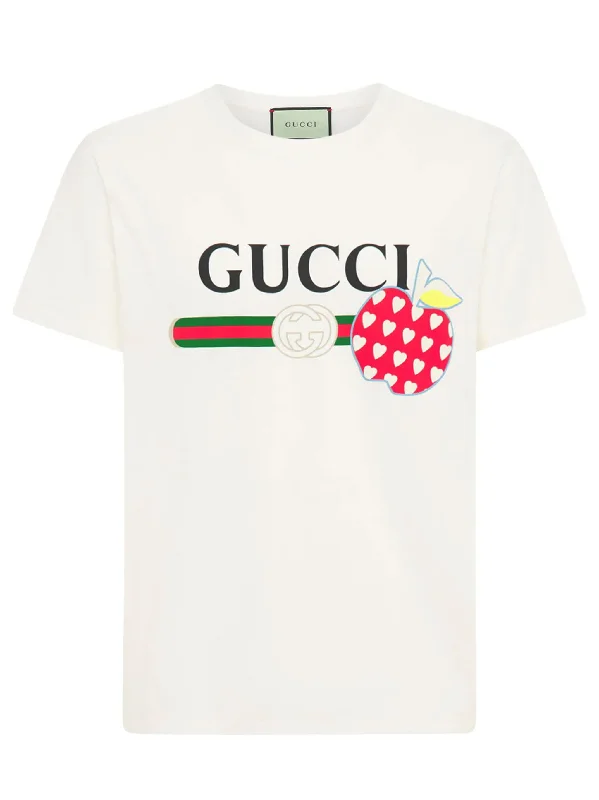 Gucci Les Pommes Apple Printed White T-Shirt