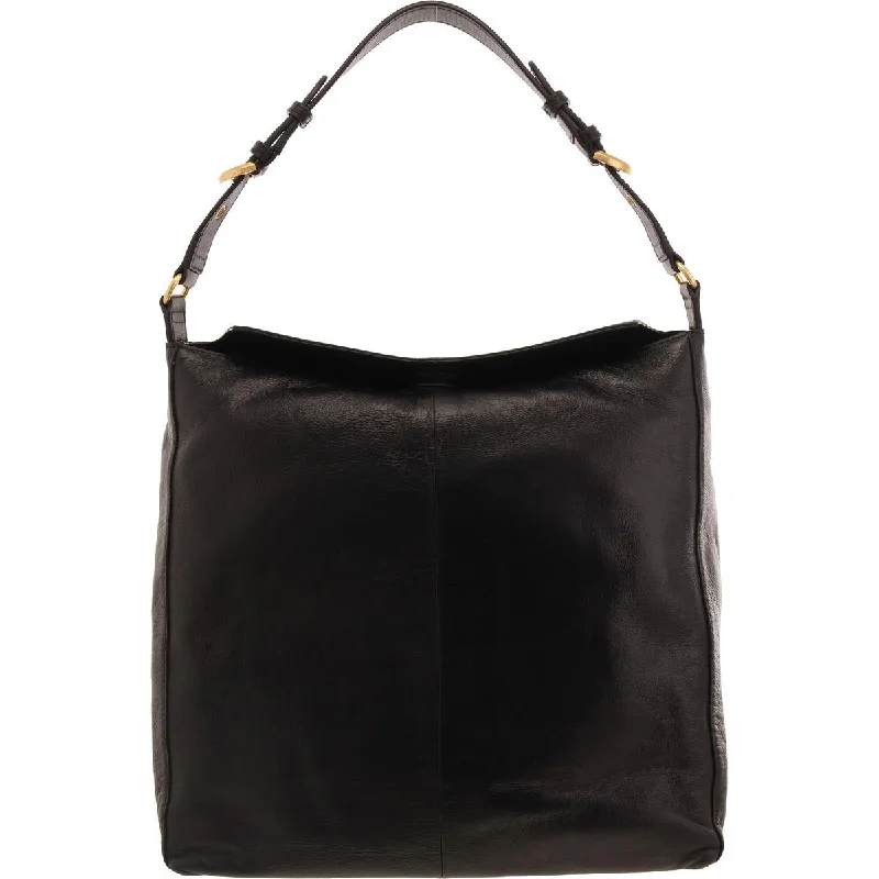 Jocea Womens Fold-Over Leather Hobo Handbag
