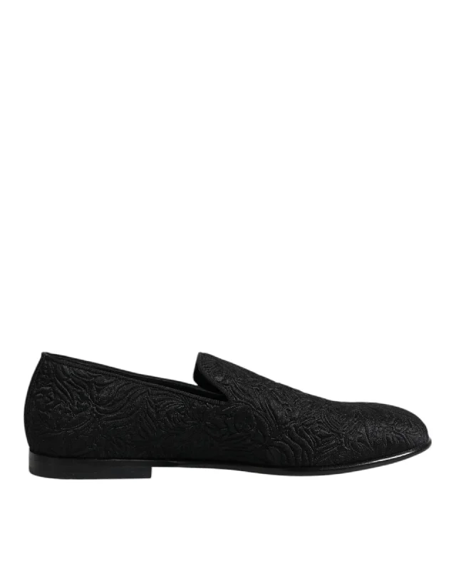 Dolce & Gabbana Jacquard SlipOn Loafers Men Black