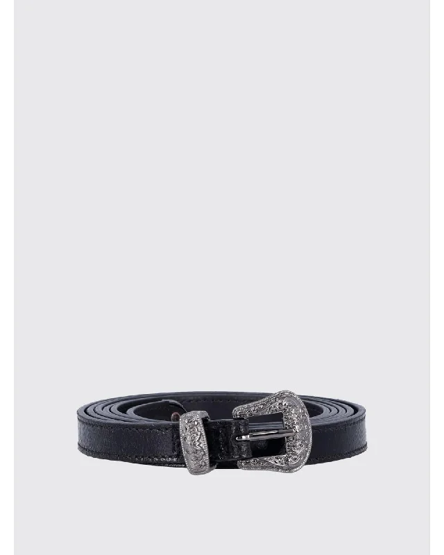Golden Goose Leather Belt with Intricate Buckle Women Black