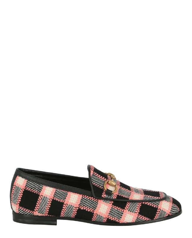 Gucci Womens Jordaan Tweed Loafers