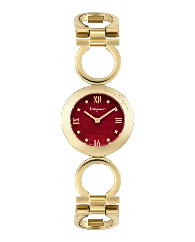 Ferragamo Womens Gancino Gold 28mm Bracelet Fashion Watch