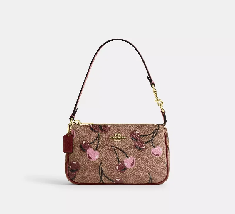 Coach Nolita 19 In Signature Canvas With Cherry Print Bag Tan Multi 