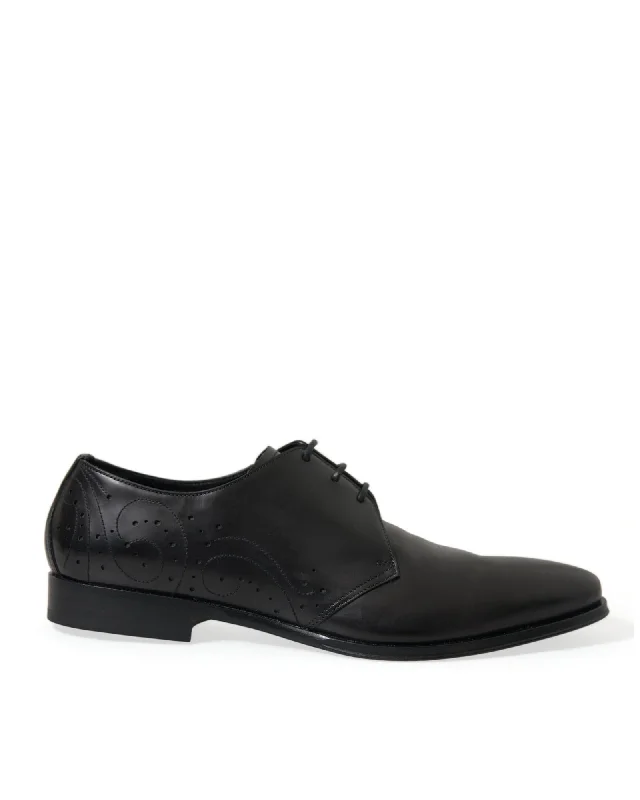 Dolce & Gabbana  Men's Black Leather Lace-up Oxford Shoes