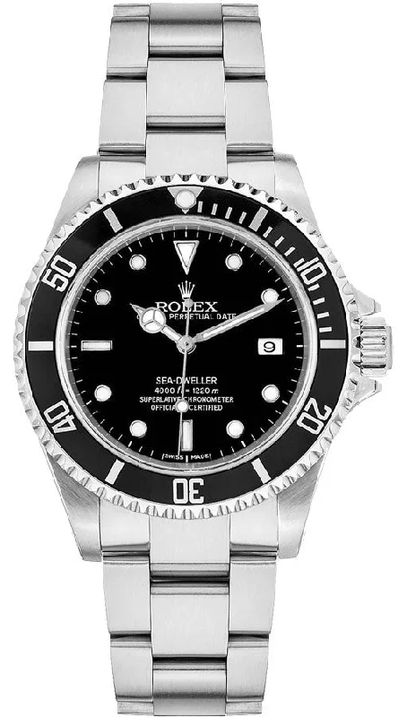 Rolex Sea-Dweller 4000 Black Dial Aluminum Bezel Men's Watch 16600