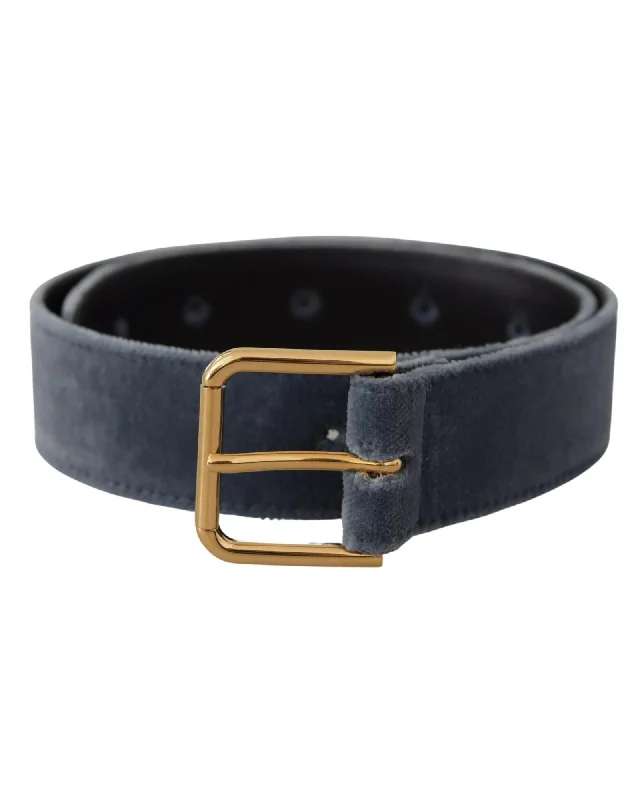 Dolce & Gabbana  Women's Velvet Belt with Gold Buckle