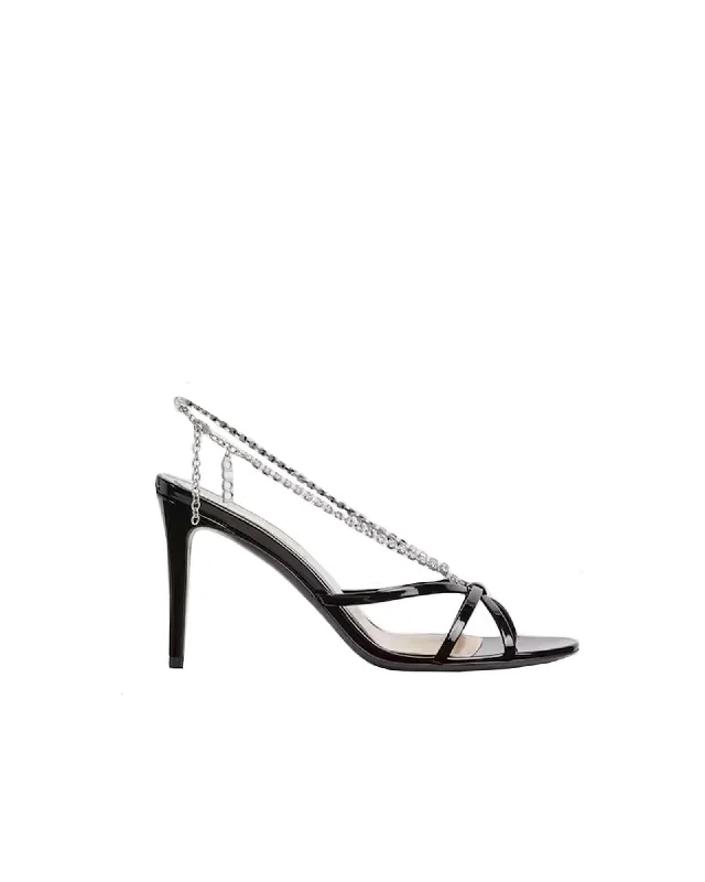 Gucci Chain Detail Sandals Women Black
