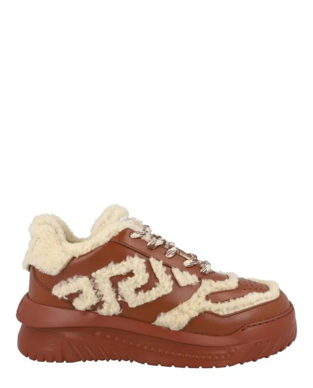 Versace Mens Odissea Shearling Sneakers