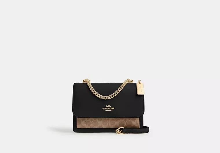 Coach Klare Crossbody Bag In Signature Canvas Tan Black Multi 