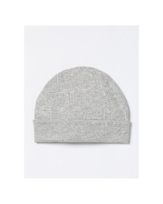 Gucci Logo Pattern Baby Beanie Kids Grey Hats