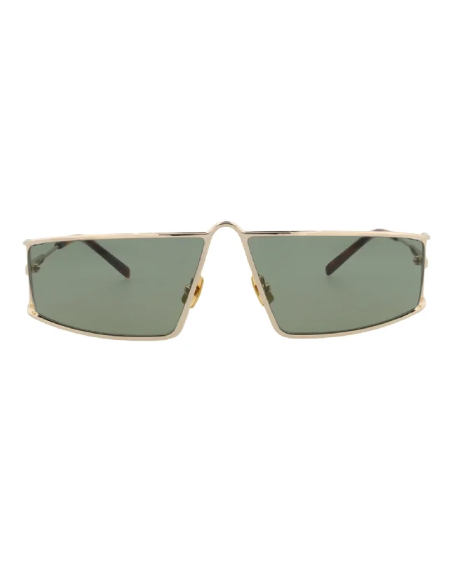 Saint Laurent Womens Square/Rectangle Gold Gold Green Fashion Designer Eyewear
