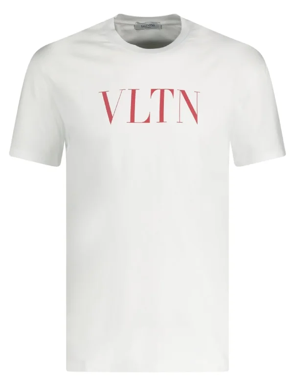 Valentino Red VLTN Logo Printed T-Shirt in White