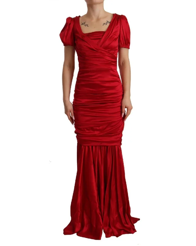 Dolce & Gabbana Silk Stretch Sheath Mermaid Gown Dress