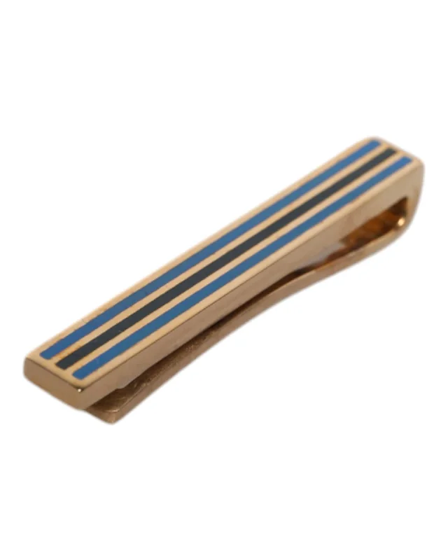 Dolce & Gabbana Striped Tie Clip Men Gold