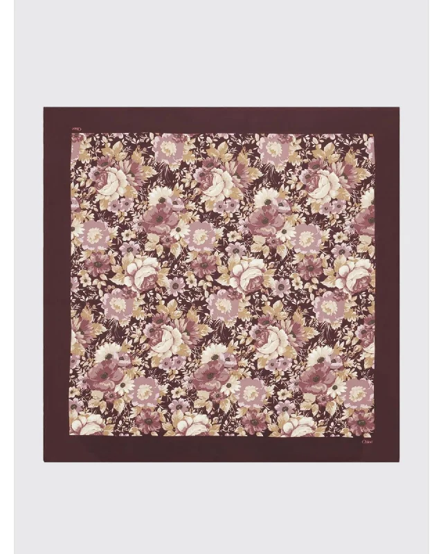 Chloe Floral Silk Scarf Women Multicolor Scarves