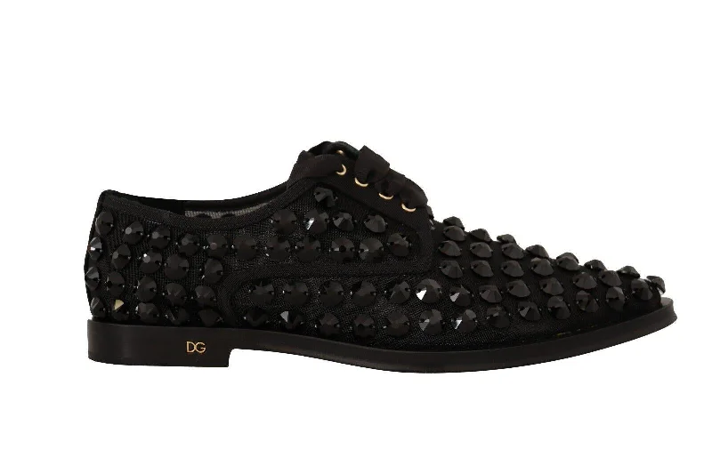Dolce & Gabbana  Men's Lace-Up Crystal Embellished Sneakers - Black