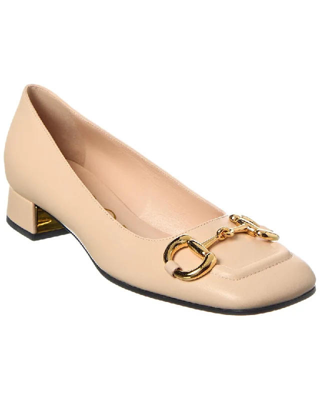 Gucci Horsebit Leather Loafer Pump