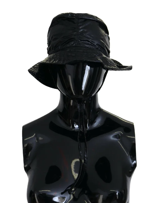 Dolce & Gabbana  Black Leather Bucket Hat