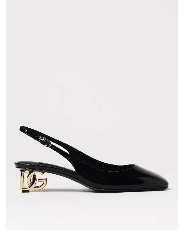 Dolce & Gabbana DG Logo Slingback Heels Women Black Pumps