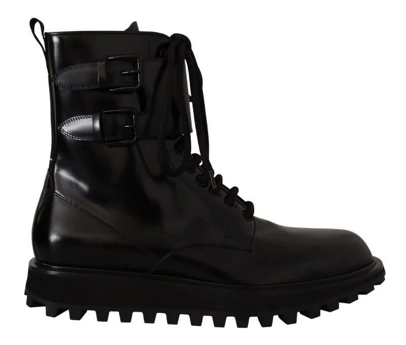 Dolce & Gabbana  Men's Black Lace-up Boots