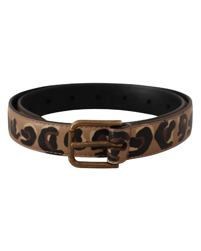 Dolce & Gabbana  Leopard Print Leather Belt