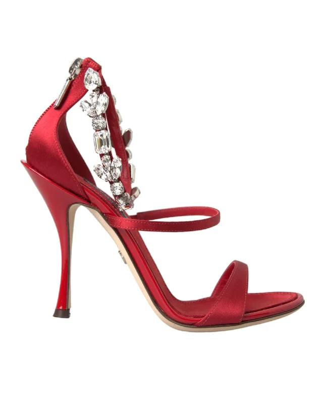 Dolce & Gabbana  Crystal Embellished Satin Sandals