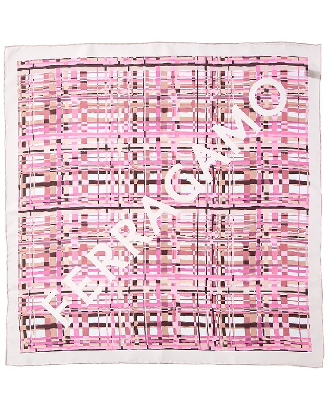 Ferragamo Check Printed Silk Scarf