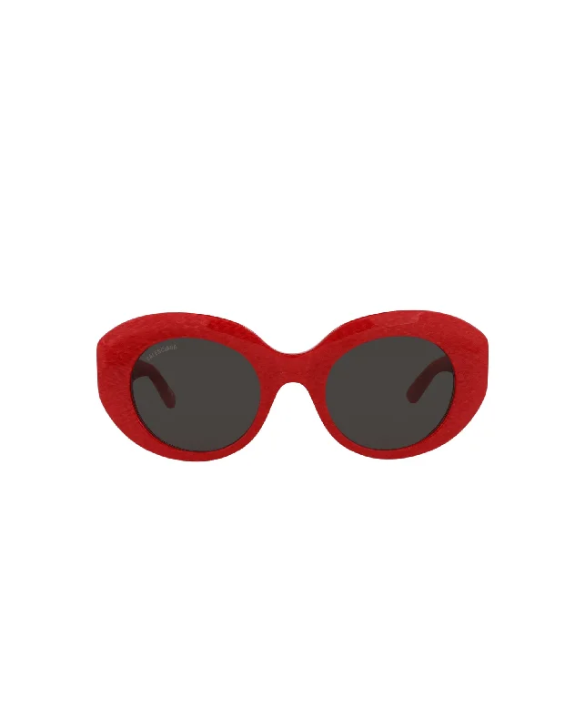 Balenciaga Womens Round/Oval Red Red Grey Fashion Designer Eyewear