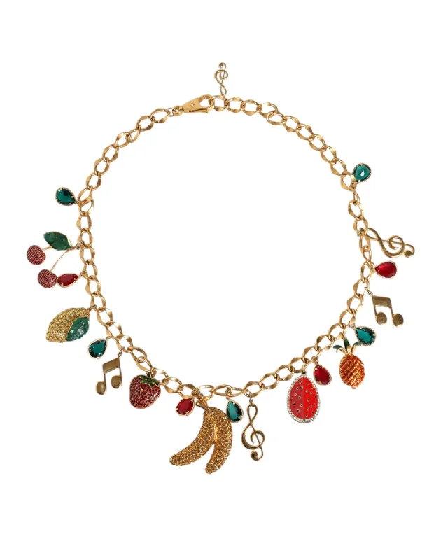Dolce & Gabbana  Fruit & Music Charm Necklace Gold