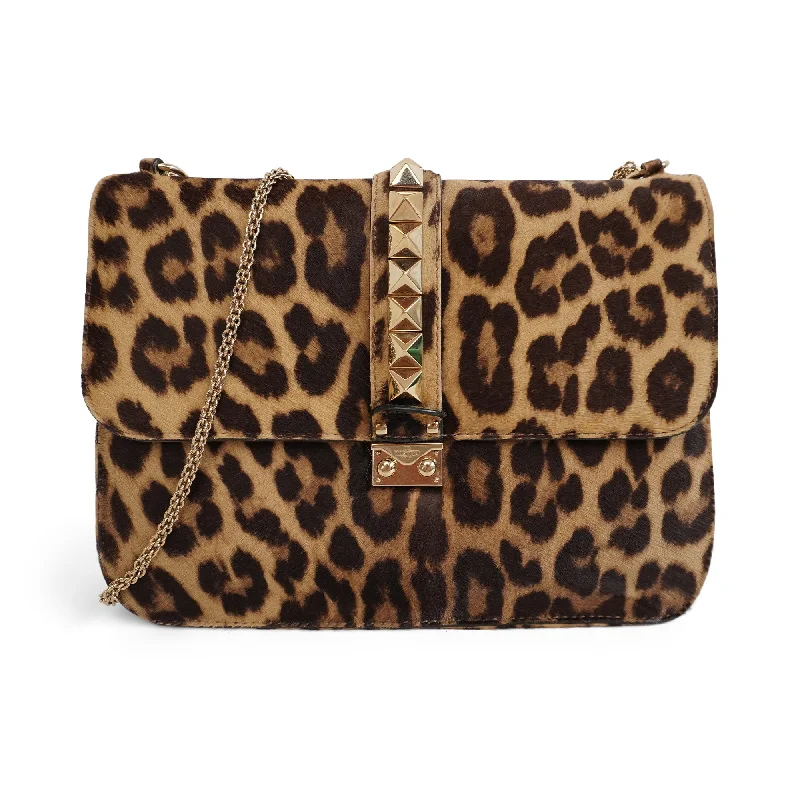 Valentino 'Glam Lock' Leopard Shoulder Bag