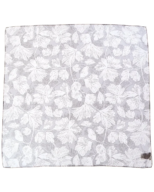 Brunello Cucinelli Floral-Printed Square Silk Scarf
