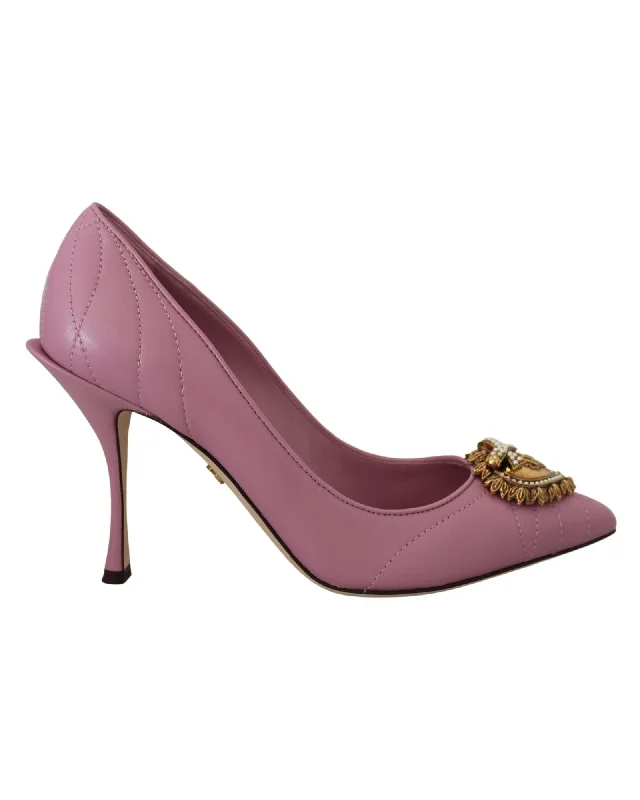 Dolce & Gabbana  Women's Quilted Leather Pumps with Heart Detail