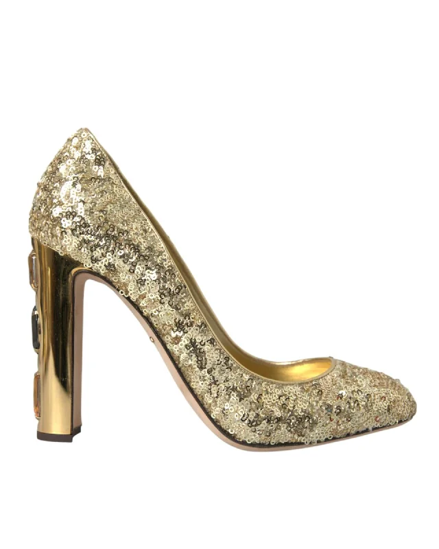 Dolce & Gabbana  Gold Sequin Pumps
