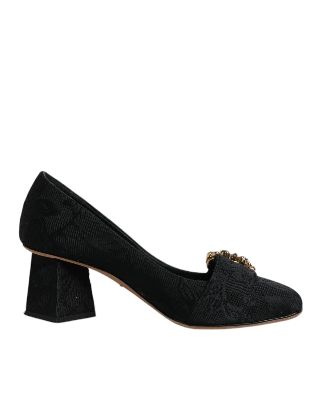 Dolce & Gabbana Embellished Brocade Crystal Jacquard Heels
