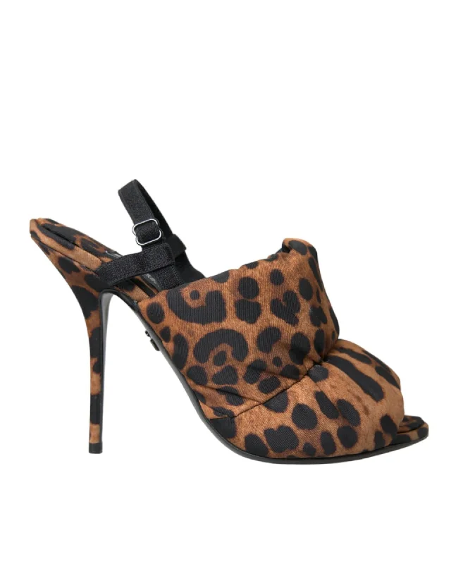 Dolce & Gabbana  Leopard Print Slingback Heels