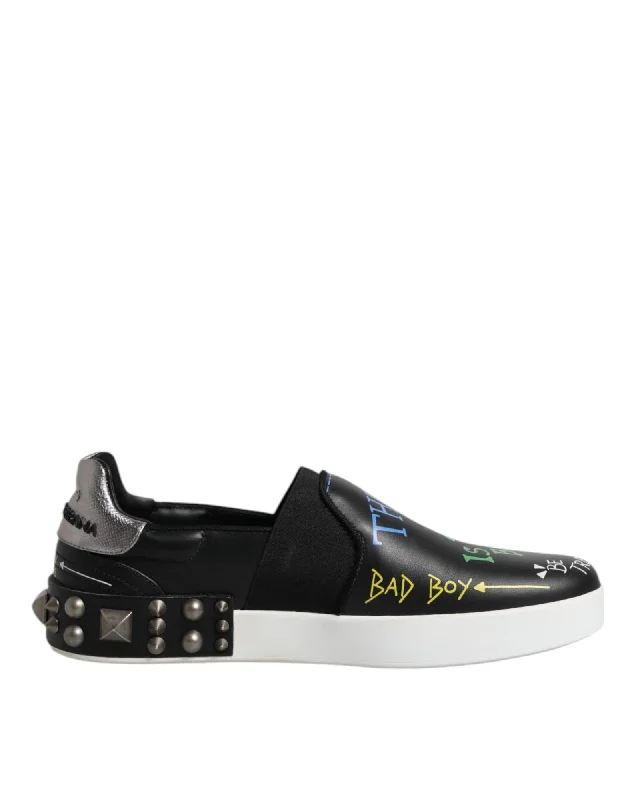 Dolce & Gabbana Studded SlipOn Sneakers Men Black